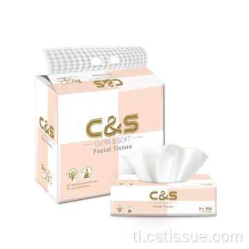 Biodegradable soft pack facial tissue